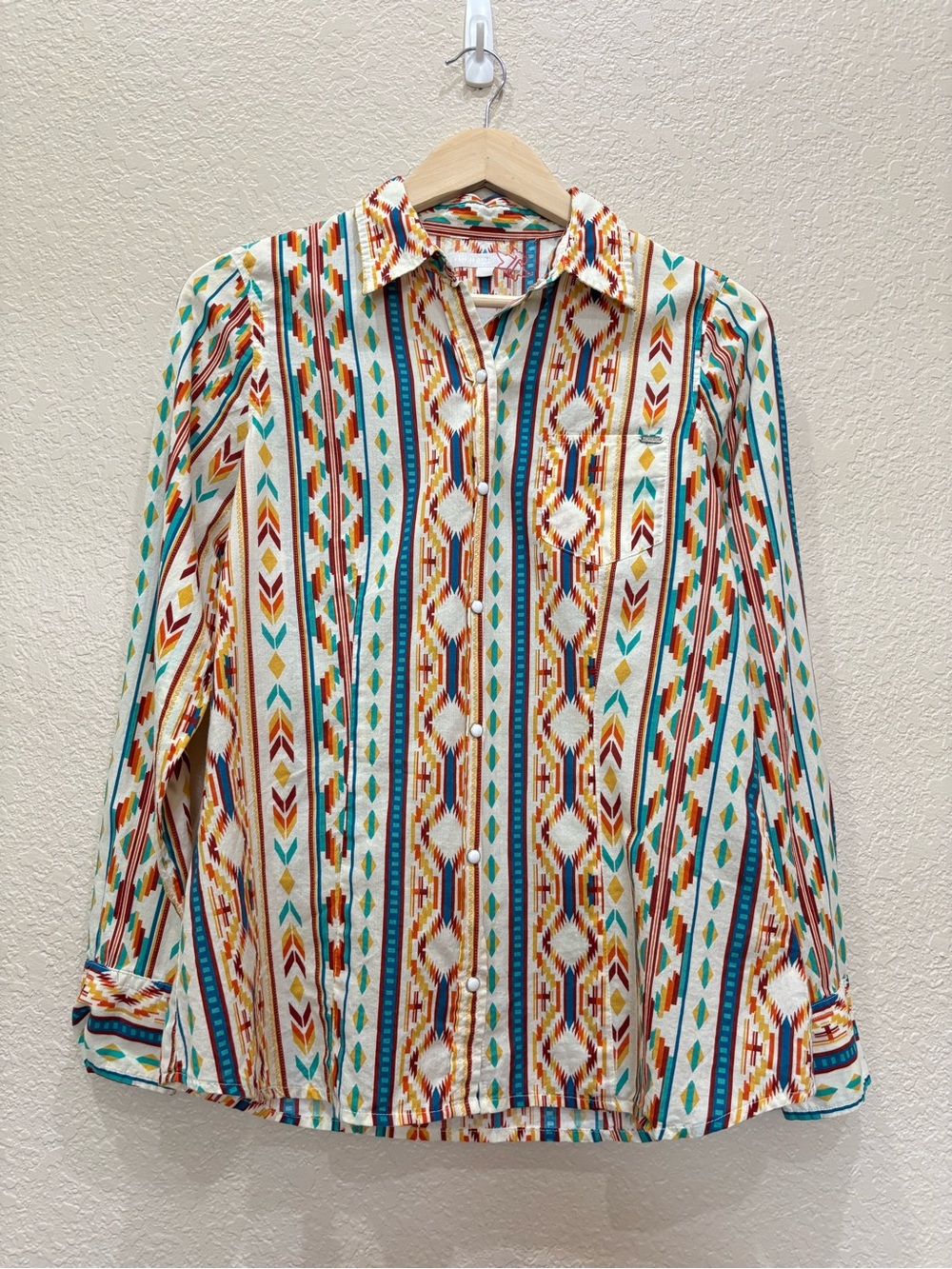 Tin Haul Womens Western Shirt ~AZTEC STRIPE 100% Cotton Small 4-6